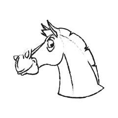 Horse cartoon icon. Animal farm nature rural and creature theme. Isolated design. Vector illustration