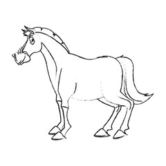 Horse cartoon icon. Animal farm nature rural and creature theme. Isolated design. Vector illustration