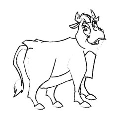 Fototapeta na wymiar Cow cartoon icon. Animal farm nature rural and creature theme. Isolated design. Vector illustration