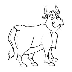 Fototapeta na wymiar Bull cartoon icon. Animal farm nature rural and creature theme. Isolated design. Vector illustration