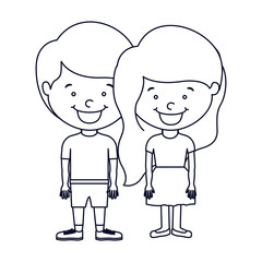 Boy and girl cartoon icon. Kid childhood little people and person theme. Isolated design. Vector illustration