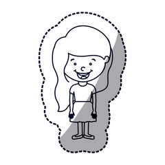 Girl cartoon icon. Kid childhood little people and person theme. Isolated design. Vector illustration