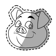 Pork cartoon icon. Animal farm nature rural and creature theme. Isolated design. Vector illustration