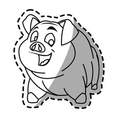Pork cartoon icon. Animal farm nature rural and creature theme. Isolated design. Vector illustration