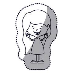 Girl cartoon icon. Kid childhood little people and person theme. Isolated design. Vector illustration