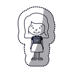 Girl cartoon icon. Kid childhood little people and person theme. Isolated design. Vector illustration