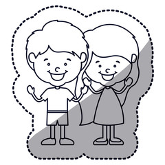 Fototapeta na wymiar Girl and boy cartoon icon. Kid childhood little people and person theme. Isolated design. Vector illustration