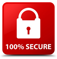 100% secure red square button