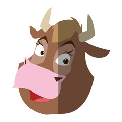 Cow cartoon icon. Animal farm nature rural and creature theme. Isolated design. Vector illustration