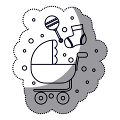 Stroller icon. Baby object child childhood infant theme. Isolated design. Vector illustration