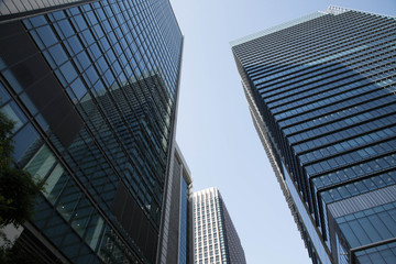 Fototapeta na wymiar Skyscraper of business and financial district