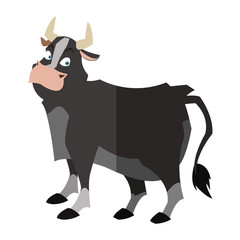 Cow cartoon icon. Animal farm nature rural and creature theme. Isolated design. Vector illustration