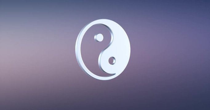 Animated Yin Silver 3d Icon Loop Modules for edit with alpha matte 
