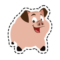 Pork cartoon icon. Animal farm nature rural and creature theme. Isolated design. Vector illustration