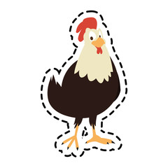 Chicken cartoon icon. Animal farm nature rural and creature theme. Isolated design. Vector illustration