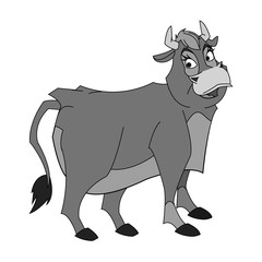 Cow cartoon icon. Animal farm nature rural and creature theme. Isolated design. Vector illustration