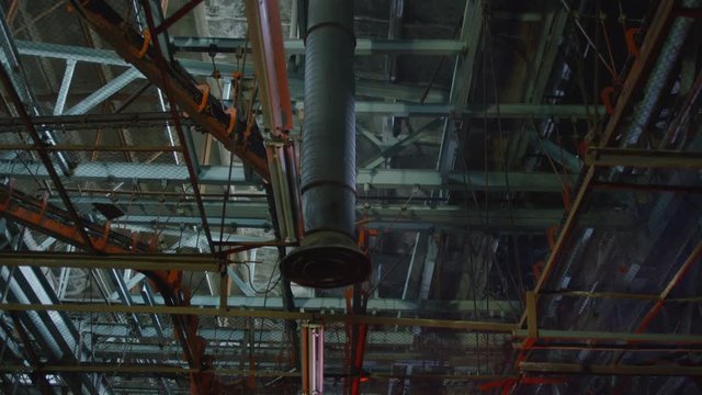 Industrial interior of an old building.Shot on RED EPIC Cinema Camera. With camera motion.