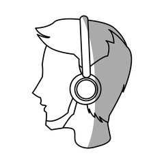 avatar man with headphone icon. Device gadget technology theme. Isolated design. Vector illustration