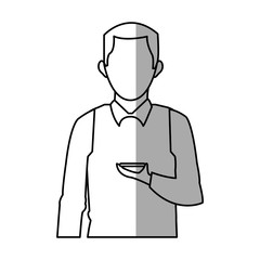 Obraz na płótnie Canvas avatar man with smartphone icon. Device gadget technology theme. Isolated design. Vector illustration