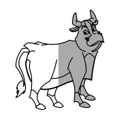 Bull cartoon icon. Animal farm nature rural and creature theme. Isolated design. Vector illustration