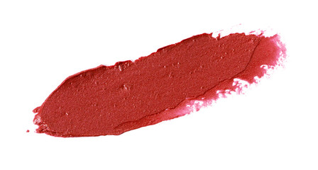 Red colour lipstick stroke on background