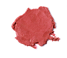 Red colour lipstick stroke on background