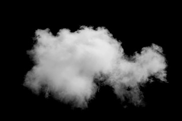 Fototapeta na wymiar White cloud isolated on black background