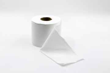 Tissue roll on white background