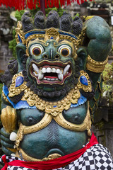 Traditional Balinese God statue in Central Bali temple. Indonesia