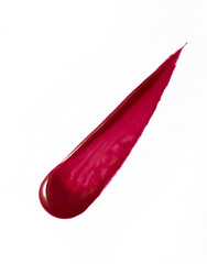Red color lip gloss stroke on background