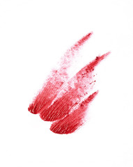 Red color lipstick stroke on background