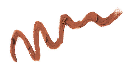 Brown color lipstick stroke on background
