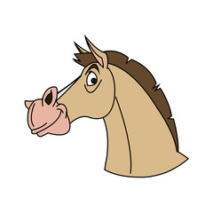 Horse cartoon icon. Animal farm nature rural and creature theme. Isolated design. Vector illustration