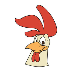 Rooster cartoon icon. Animal farm nature rural and creature theme. Isolated design. Vector illustration
