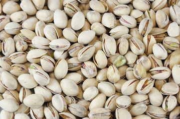 fresh roasted pistachio as food background