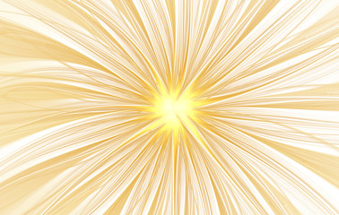 Abstract fractal gold star on a white background
