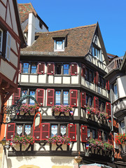 Fototapeta na wymiar Colmar, Alsace, France, Medieval old town. Half timbered houses.