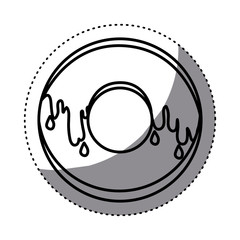 Donut decorated icon. Dessert sweet pastry and bakery theme. Isolated design. Vector illustration