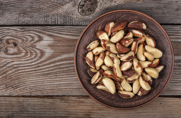 Brazil nuts in a plate