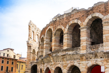 Beautiful street view of  Verona center which is a world heritag