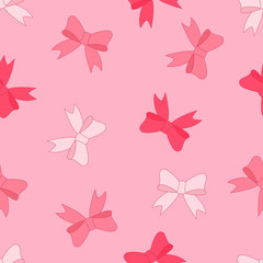 Vector stock seamless pattern of pink bow