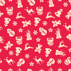 Stock vector seamless of winter and Christmas objects
