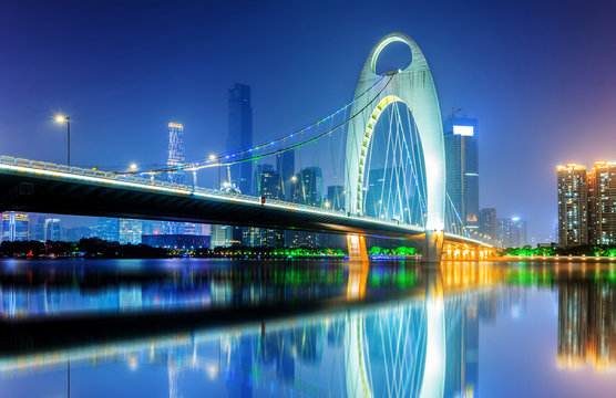 Fototapeta Night view of Guangzhou city, China
