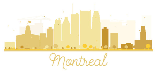 Montreal City skyline golden silhouette.