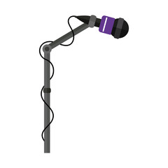 Microphone device icon. Broadcasting journalism news technology media and studio theme. Isolated design. Vector illustration