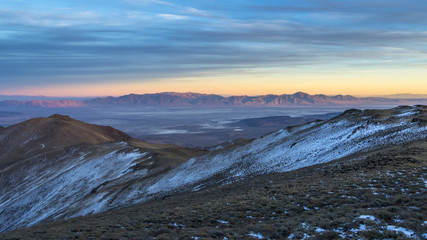 Fall sunset over the Black Rock Desert in Nevada
