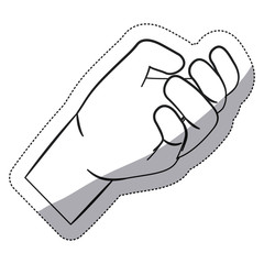 Obraz premium Human hand icon. Finger gesture palm and communication theme. Isolated design. Vector illustration