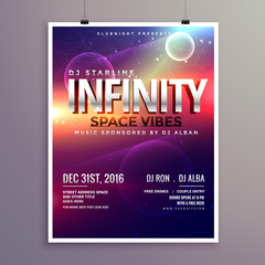 space universe style music flyer template with event date