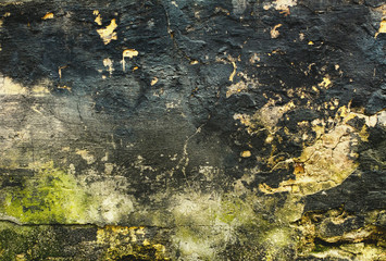 Obraz premium Old stone wall texture background, black