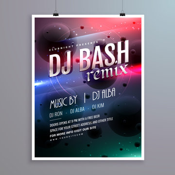 creative music flyer template with abstract background